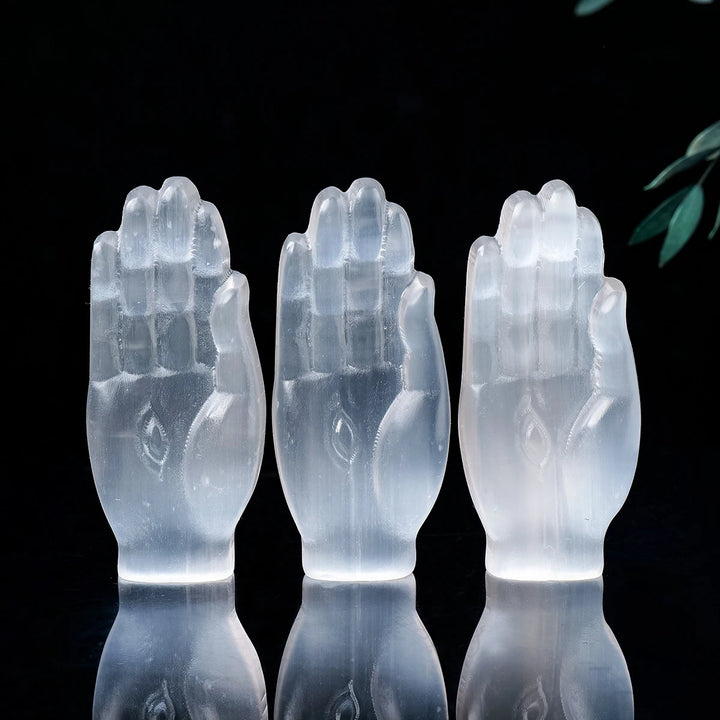 Selenite Crystal Palmistry Hand | Green Witch Creations