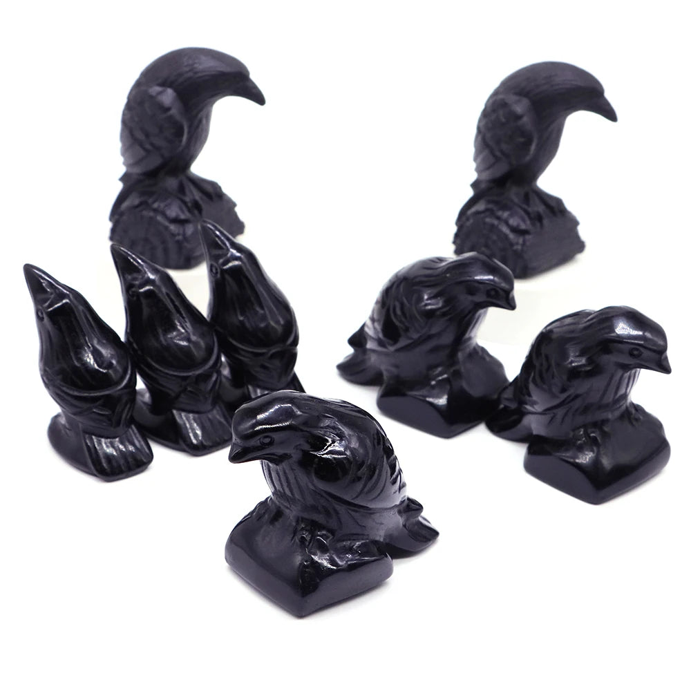 Crystal Obsidian Crow Figurines For Sale Online | Green Witch Creations