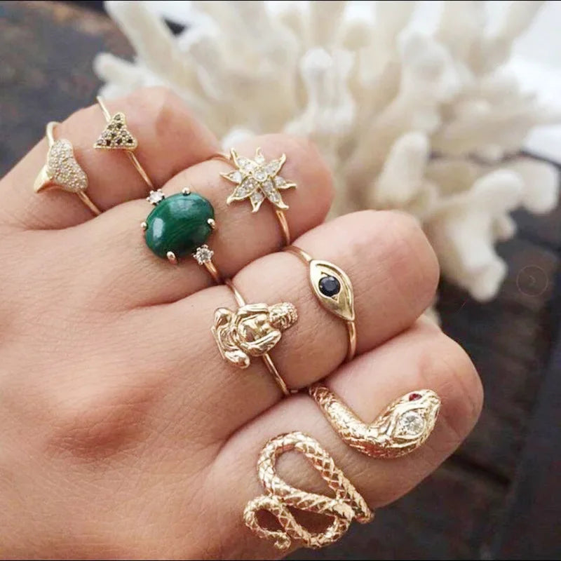 Bohemian Gypsy Witch Fashion Trendy Ring Sets | Green Witch Creations