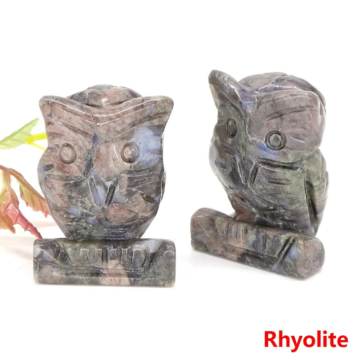 Rhyolite Owl Crystal Figurine Statue | Green Witch Creations