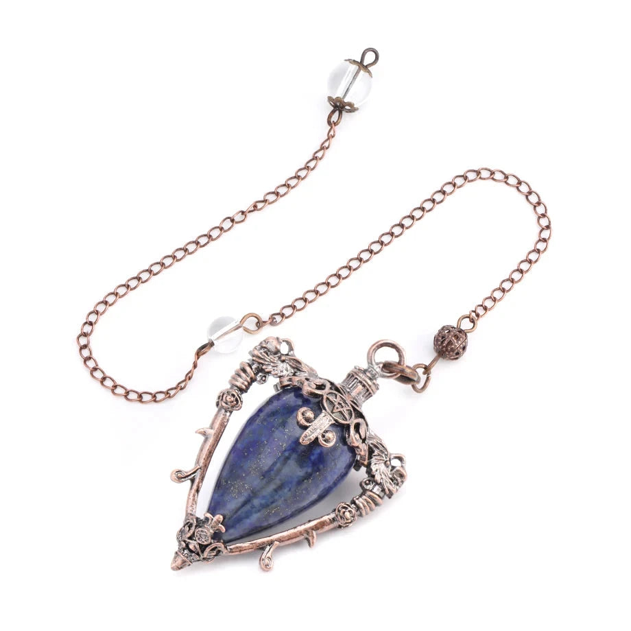 Lapis Lazuli Water Drop Witch Crystal Pendulum | Green Witch Creations