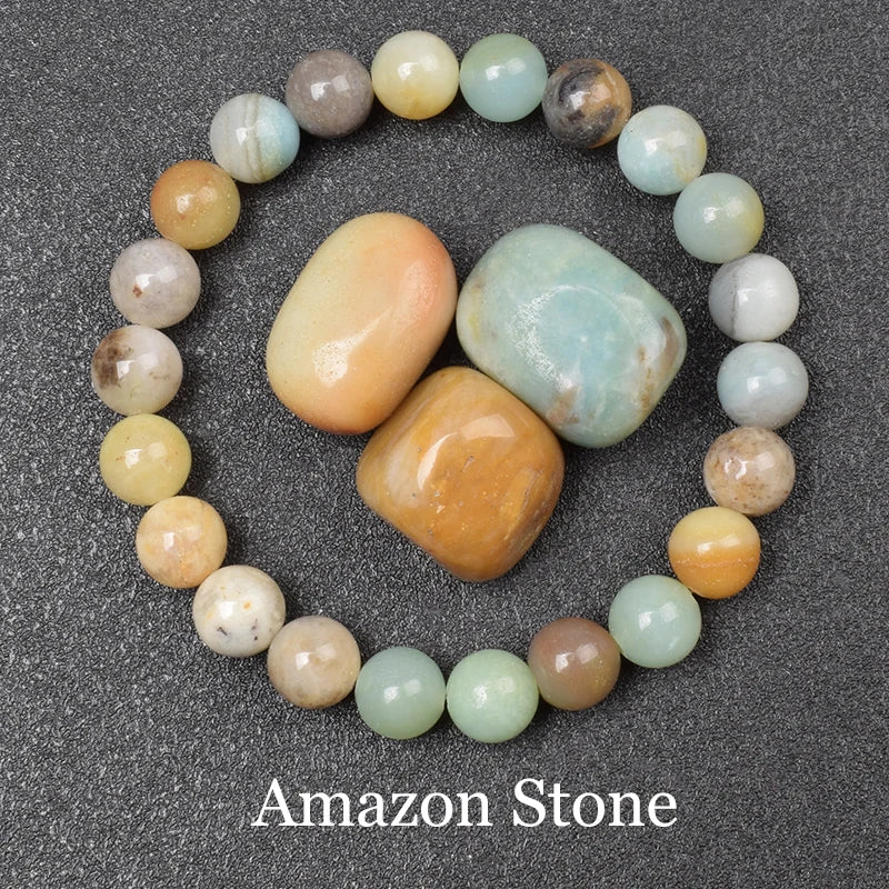 Amazonite 8mm Crystal Stone Bead Bracelets | Green Witch Creations