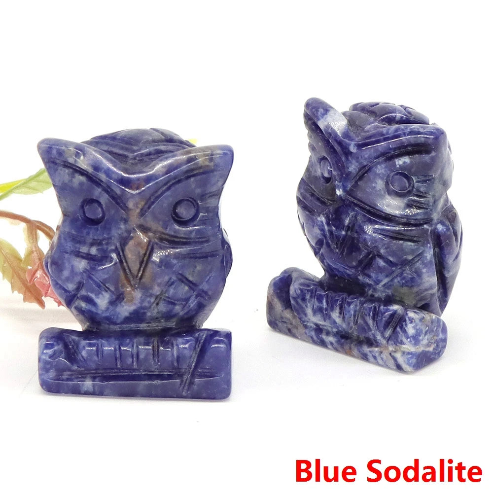 Blue Sodalite Owl Crystal Figurine Statue | Green Witch Creations