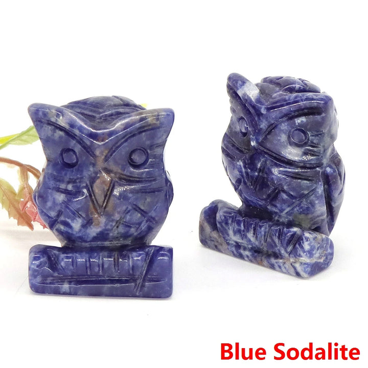 Blue Sodalite Owl Crystal Figurine Statue | Green Witch Creations