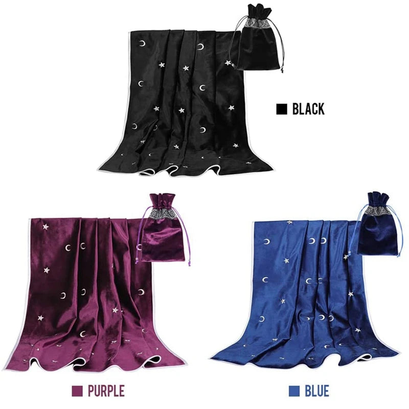 Velvet Star & Moon Tarot Tablecloth & Bag Set For Sale Online | Green Witch Creations