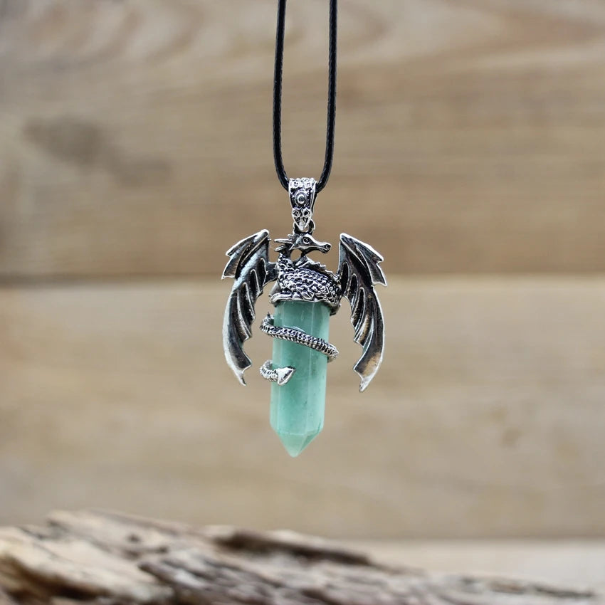 Amazonite Dragon Pendant Necklace