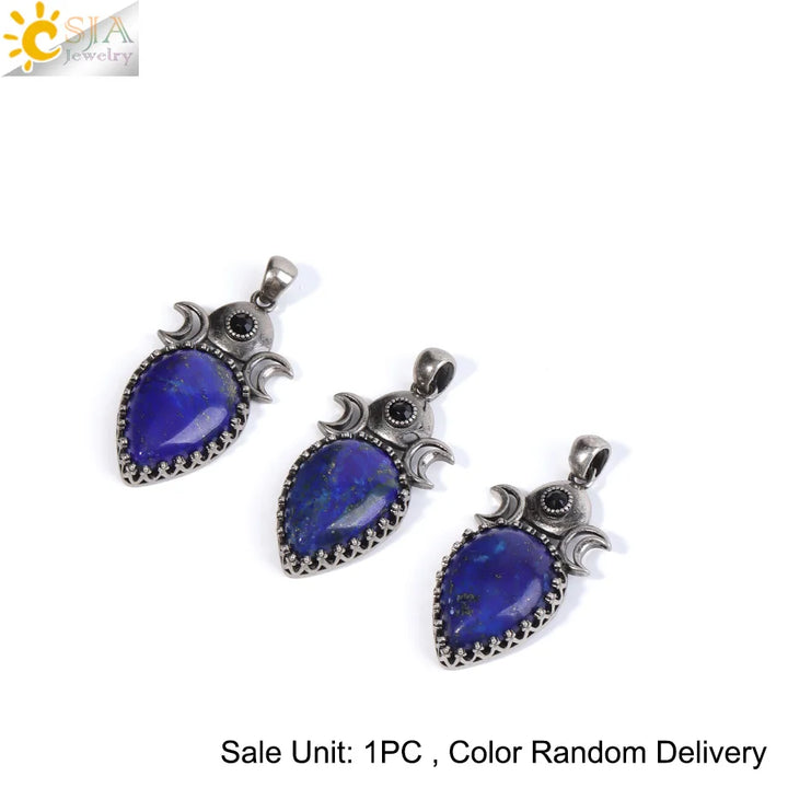 Triple Moon Crystal Teardrop Necklaces