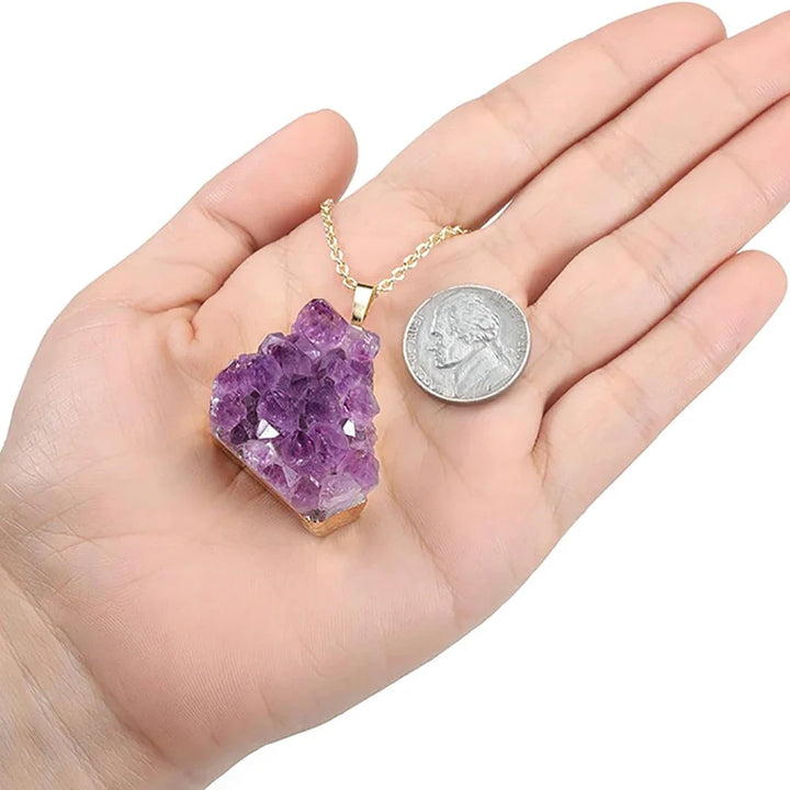 Amethyst Druzy Crystal Necklace | Green Witch Creations