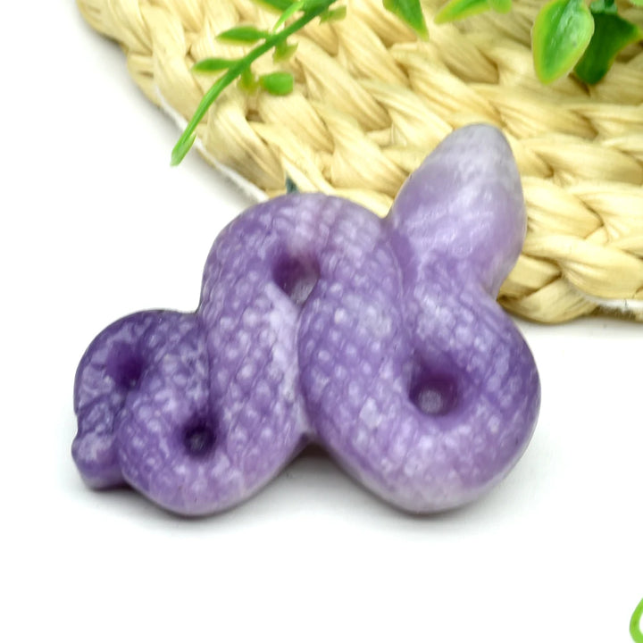 Lepidolite Crystal Snake Figurine | Green Witch Creations