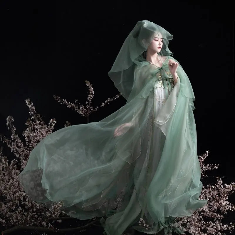 Sheer Witch Cloak - Green