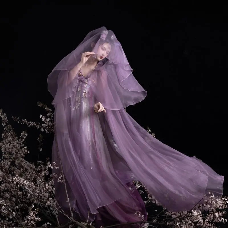 Sheer Witch Cloak - Purple