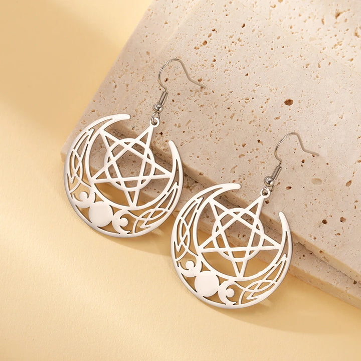 Silver Moon Earrings - Wiccan Jewelry
