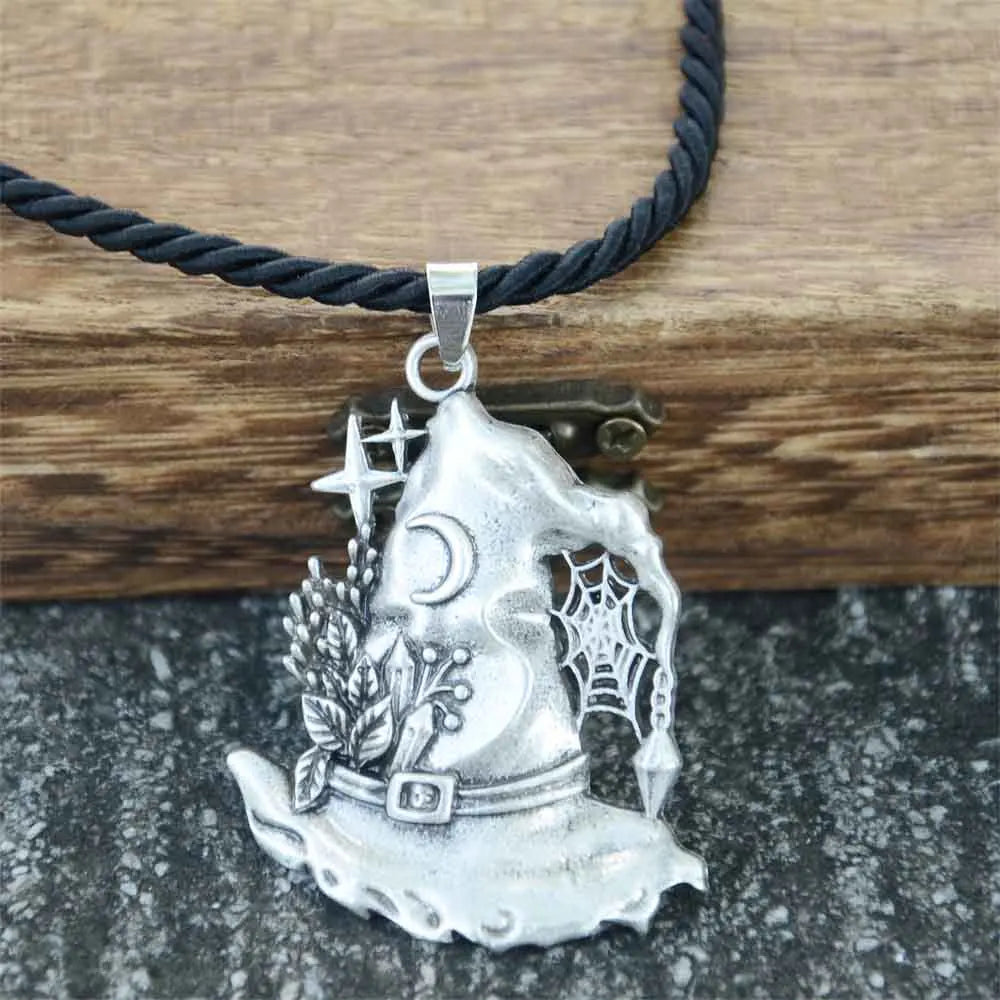 Silver Witch Hat Necklace