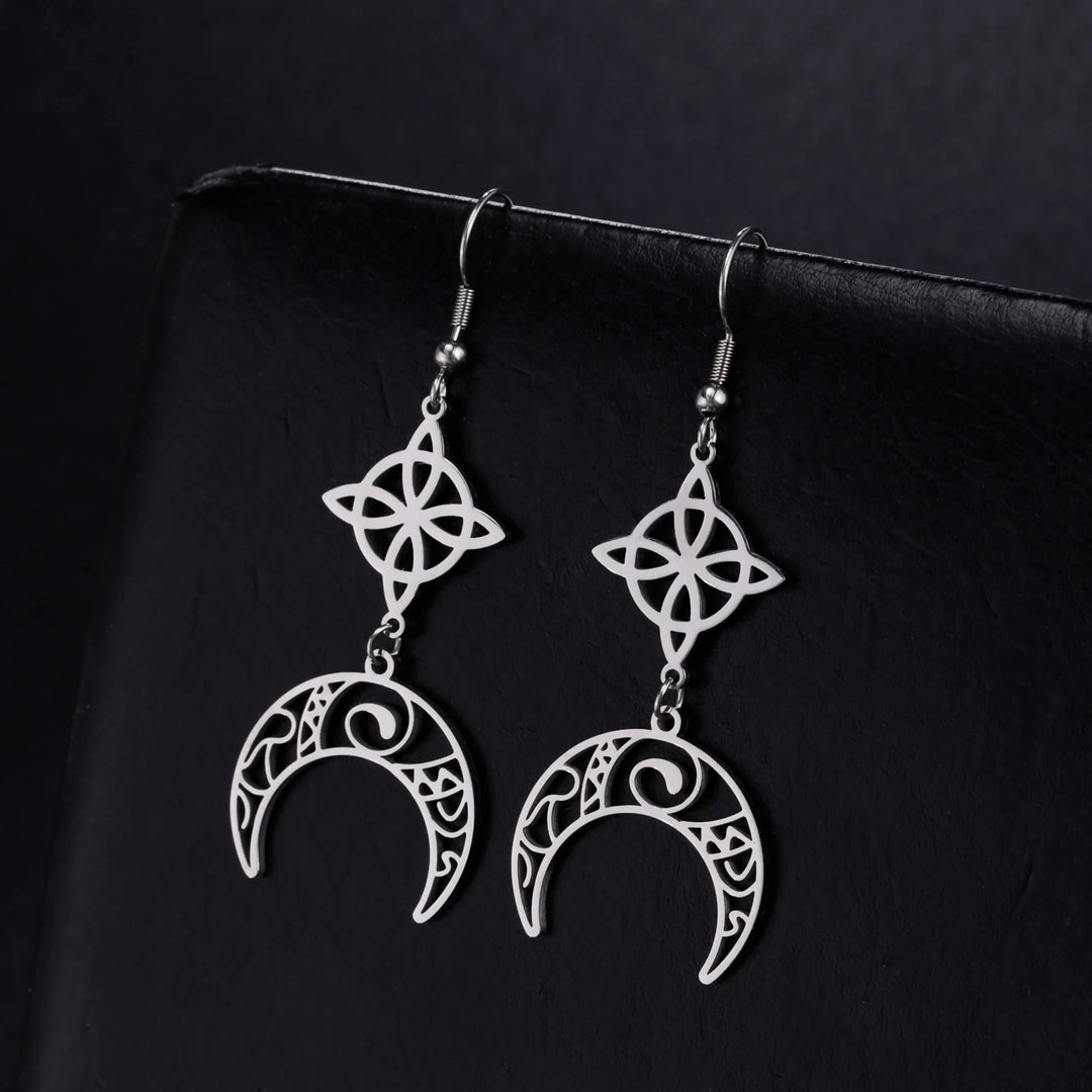 Silver Witches Knot Earrings
