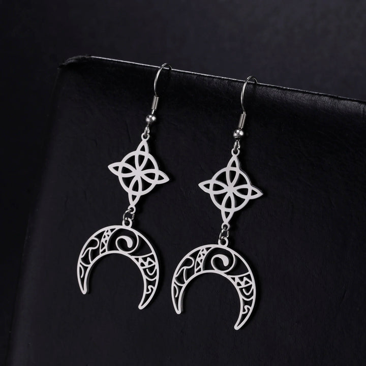 Silver Witches Knot Earrings