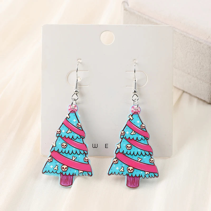 Skull Christmas Tree Earrings