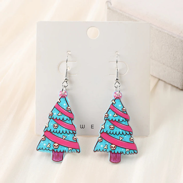 Skull Christmas Tree Earrings