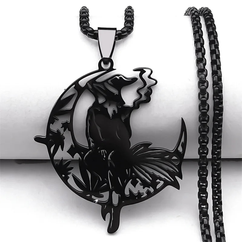Smoking Witch Moon Necklaces