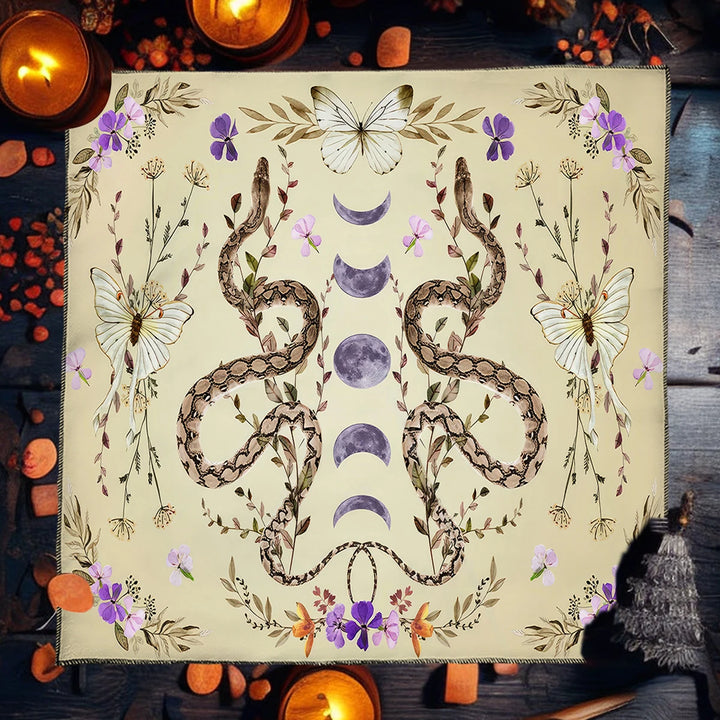 Snake Purple Moons Altar Cloth
