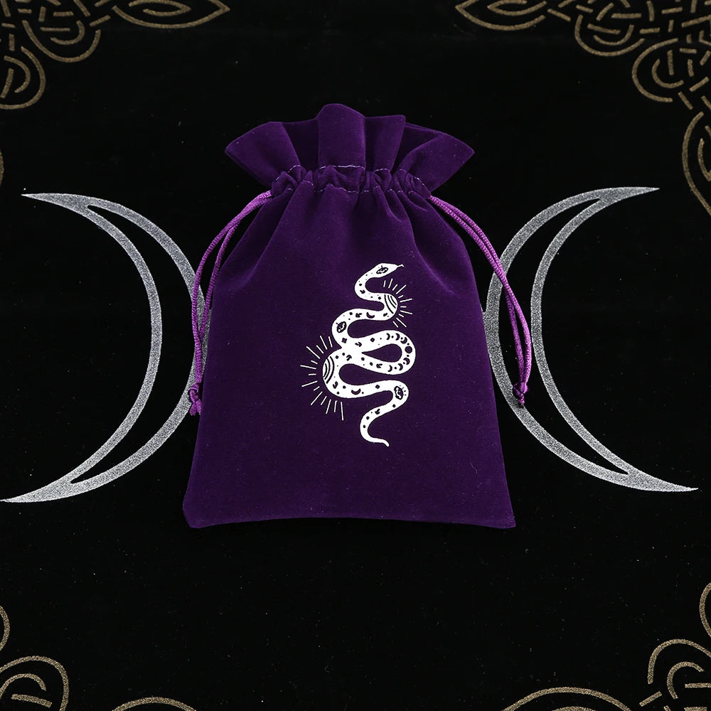 Snake Purple Velvet Tarot Card Bags