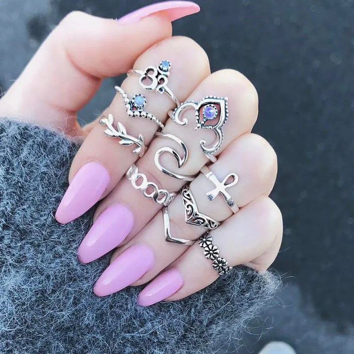 Spiritual Purple Stone Boho Rings