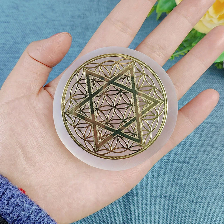 Star of David Flower Of Life Selenite