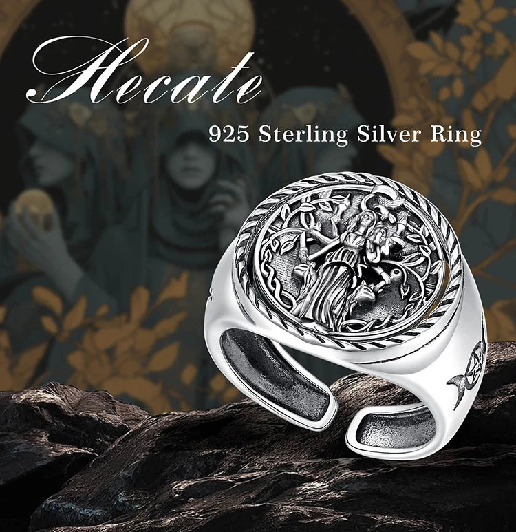 Sterling Silver Hecate Adjustable Ring
