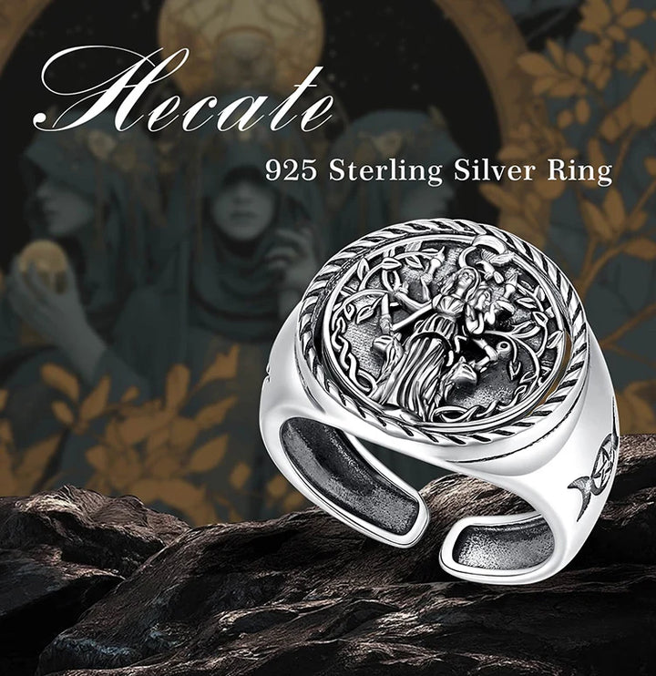 Sterling Silver Hecate Adjustable Ring