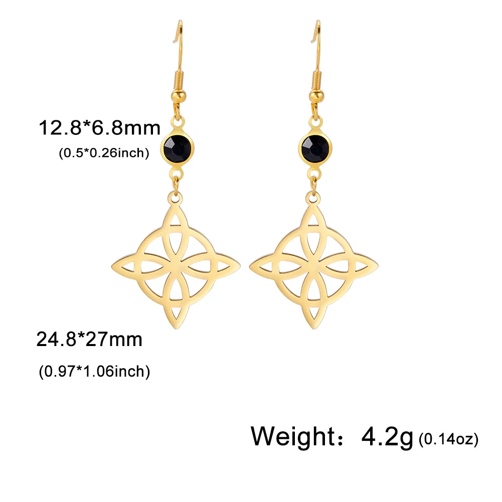 Stone Gold Witches Knot Earrings