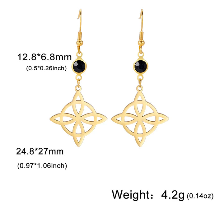 Stone Gold Witches Knot Earrings
