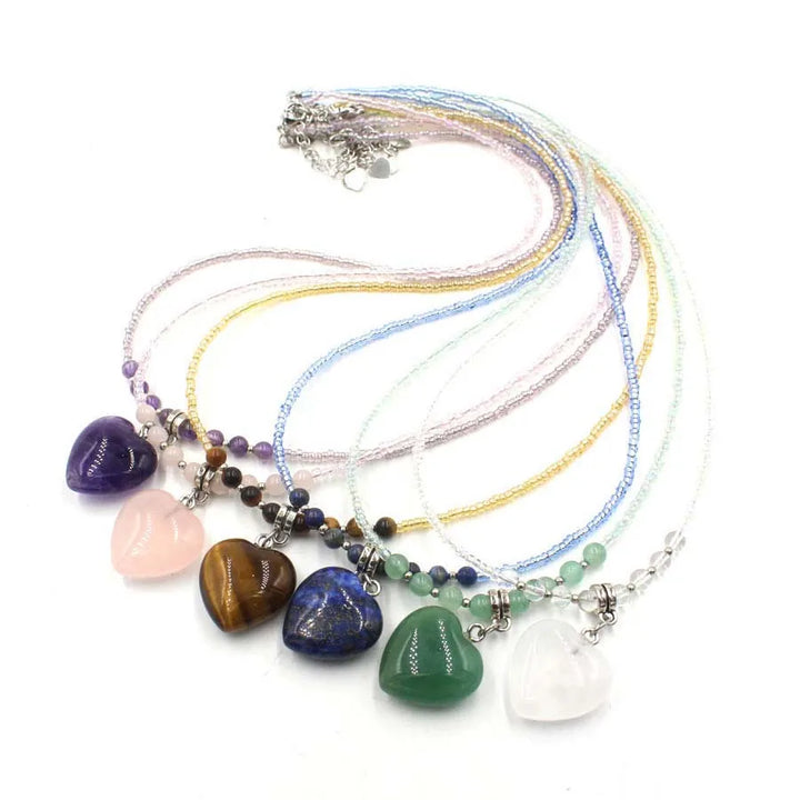 Stone Heart Necklaces