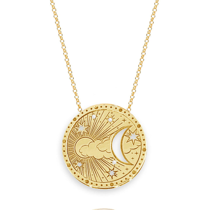 Sun Cloud Moon Gold Necklaces