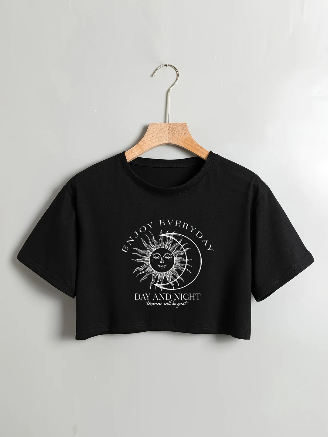 Sun Moon Black Crop Top