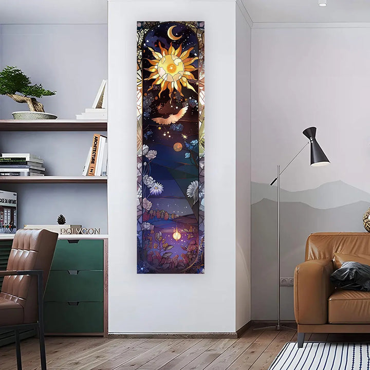 Sun Moon Flower Boho Tapestry