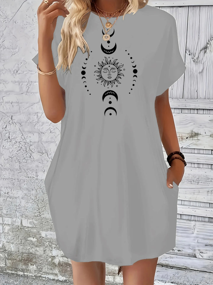 Sun & Moon Loose Fit Gray Dress