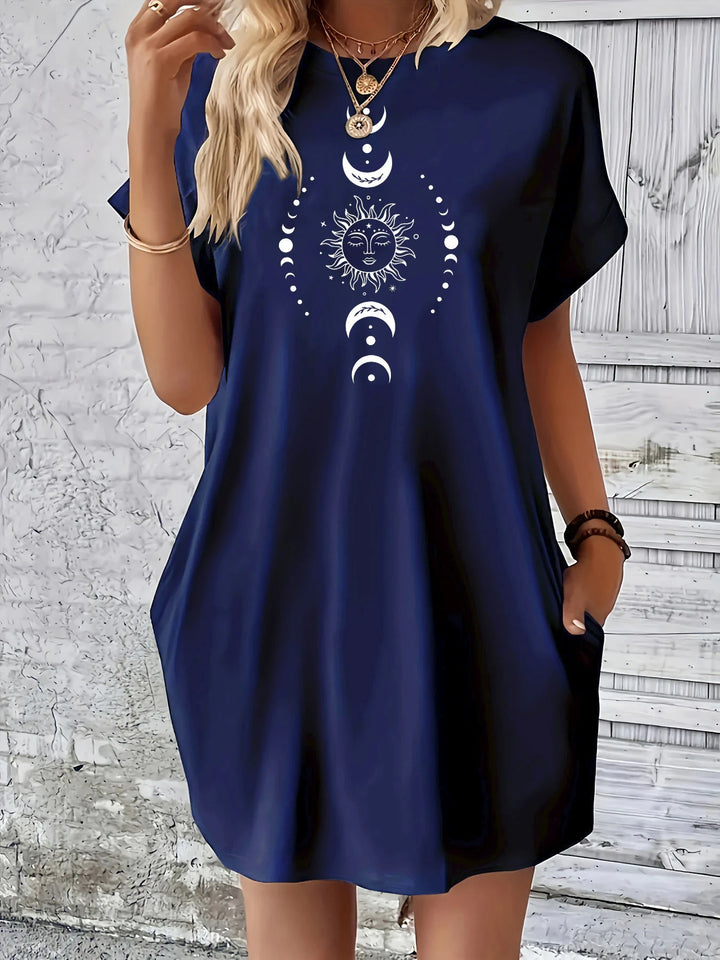 Sun & Moon Loose Fit Navy Blue Dress