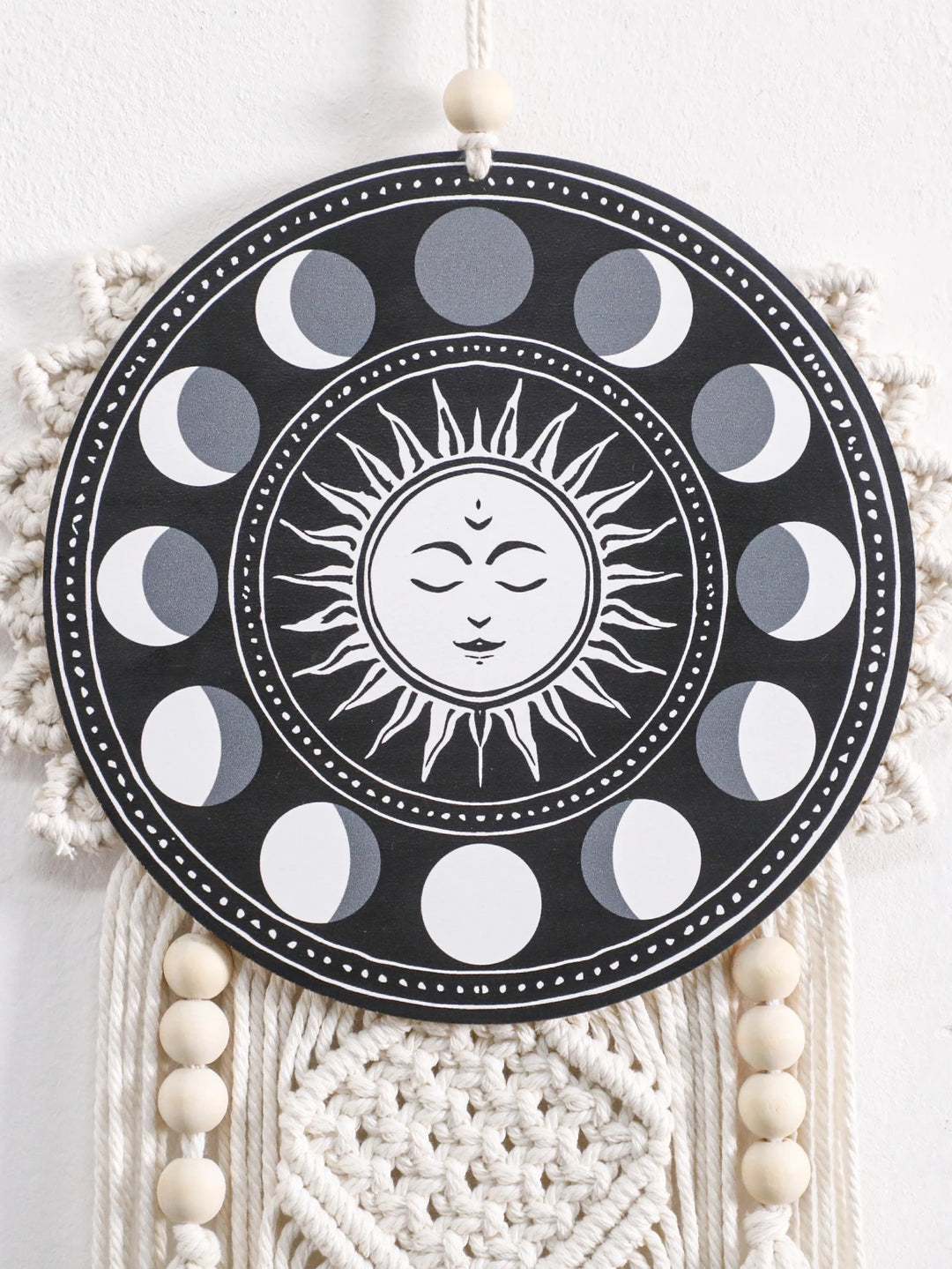 Sun Moon Phase Macrame Decor