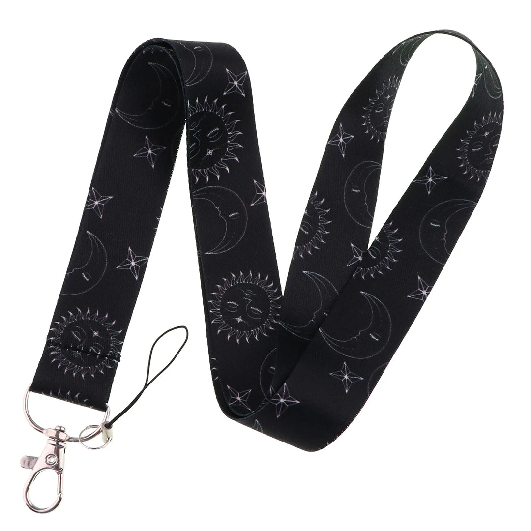 Sun Moon Witchy Lanyard Key Ring