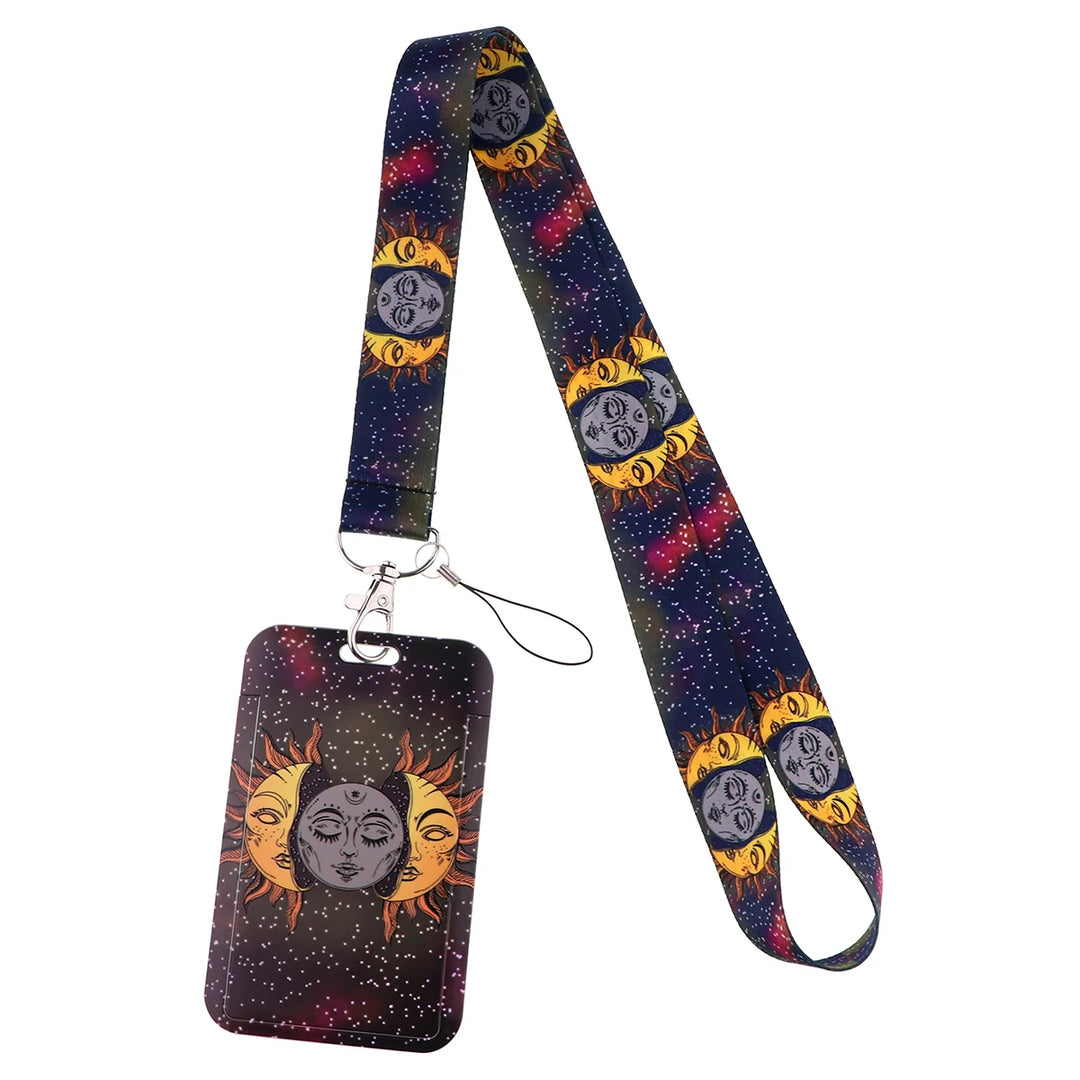 Sun Moon Witchy Lanyard Key Ring Badge