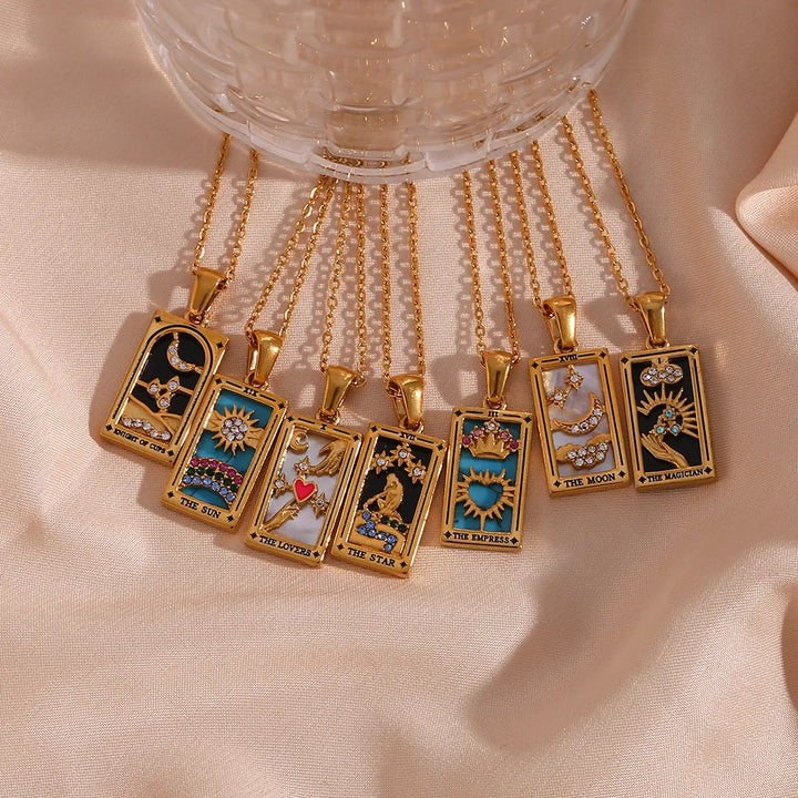 Tarot Card Gold Necklaces