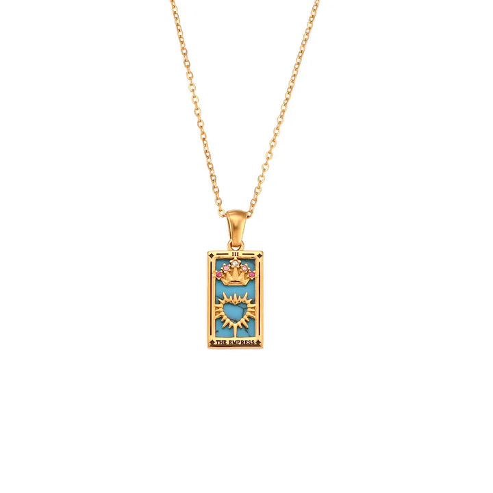 The Empress Tarot Card Gold Necklace