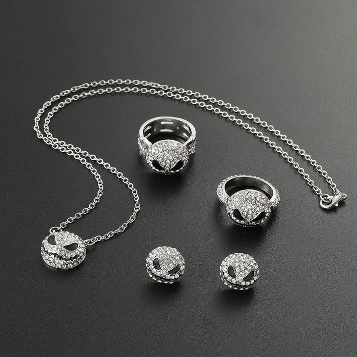 The Nightmare Before Christmas Jack Skellington Necklace, Ring, & Earrings