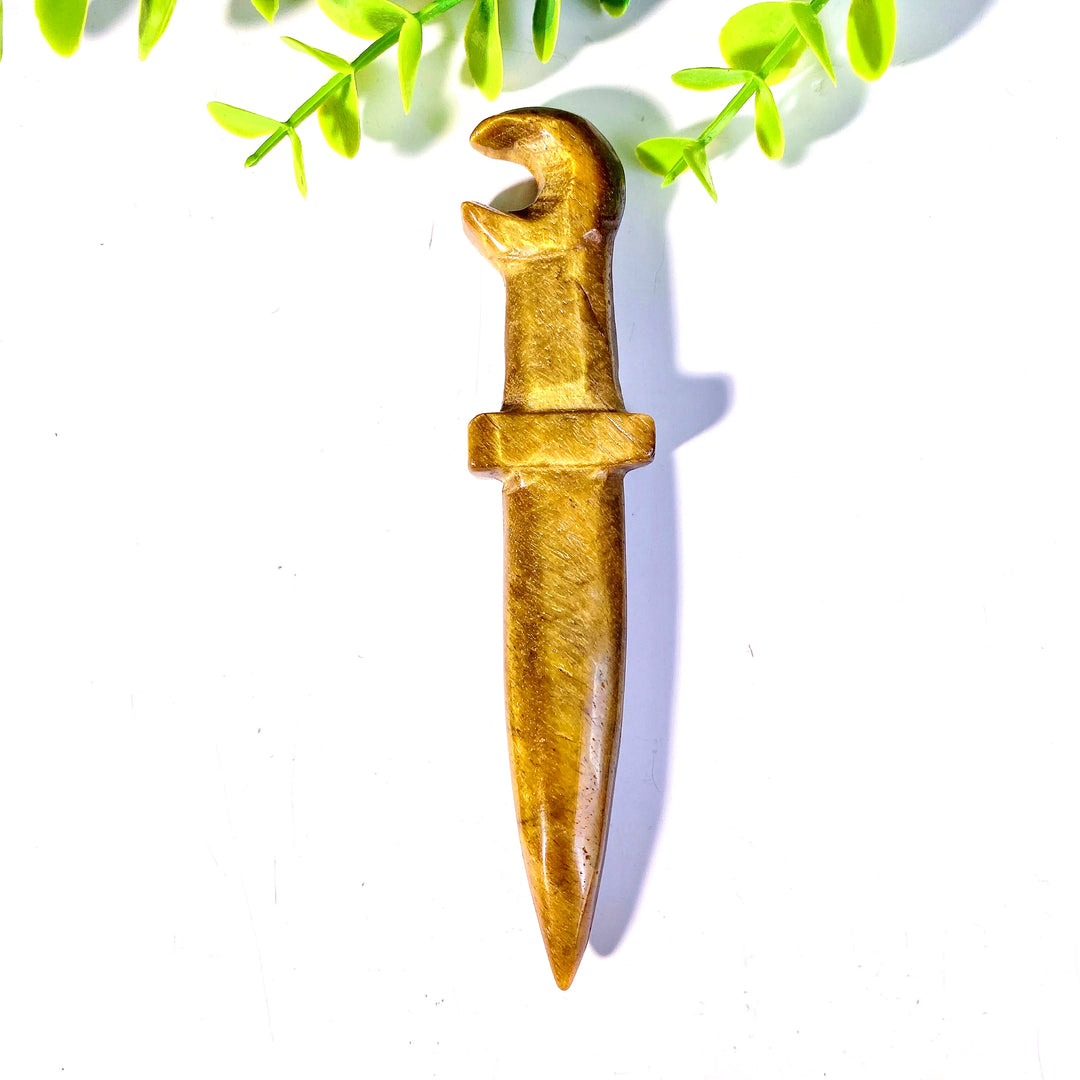 Tiger Eye Crystal Athame