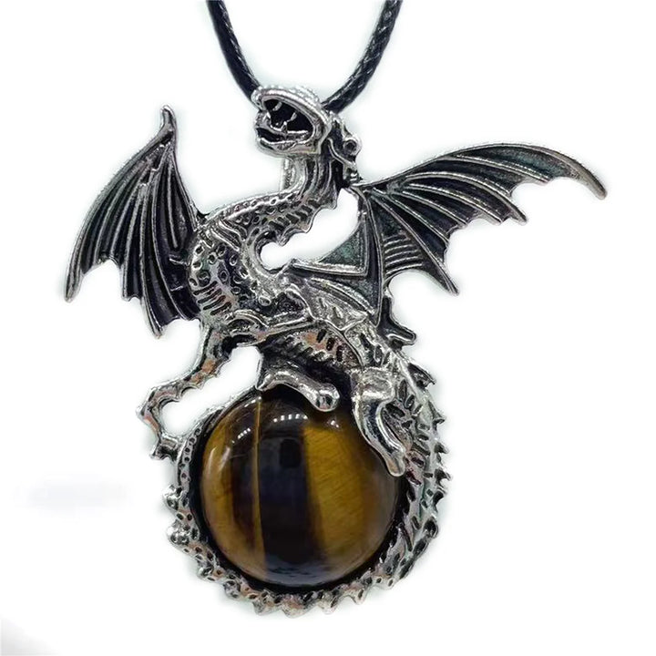 Tiger Eye Crystal Dragon Necklaces