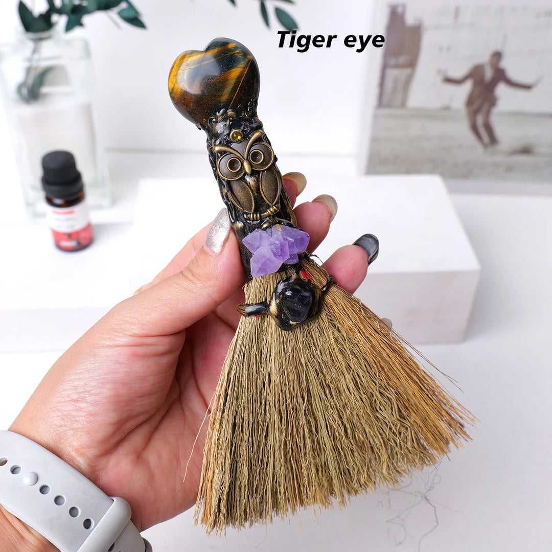 Tiger Eye Heart Witch Broom