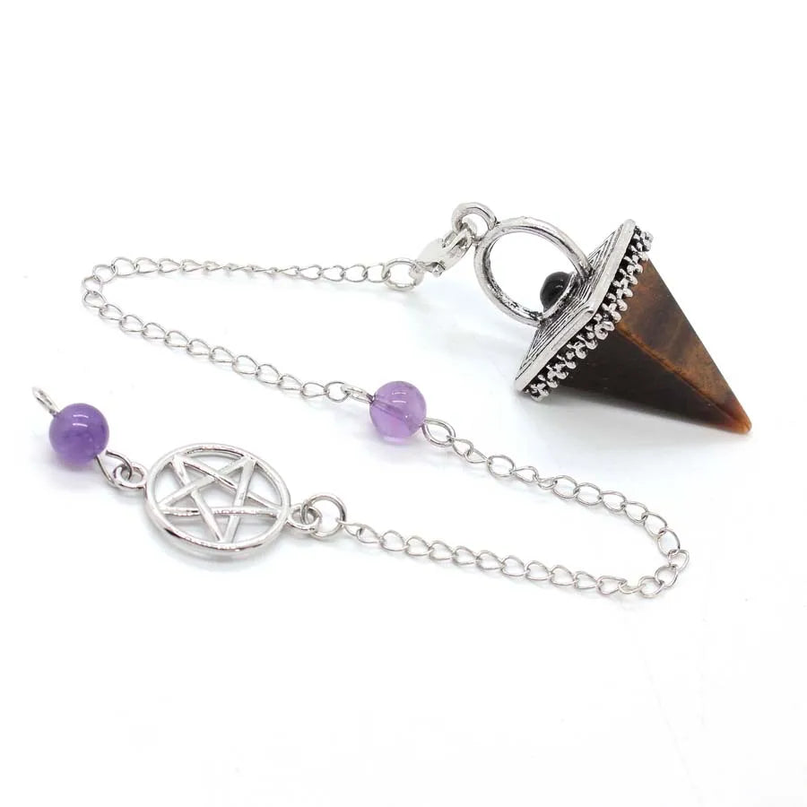 Tiger Eye Pentacle Pyramid Pendulums