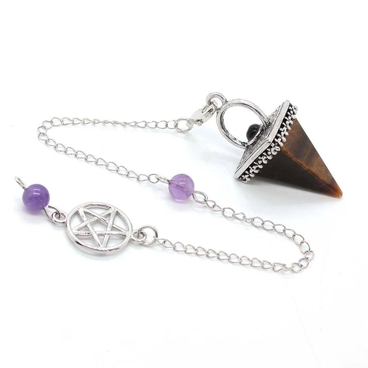 Tiger Eye Pentacle Pyramid Pendulums