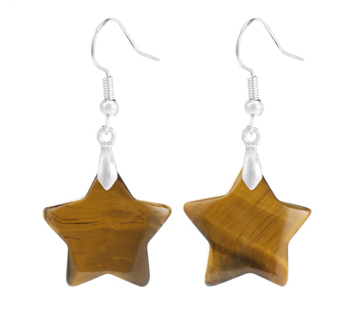 Tiger Eye Star Earrings
