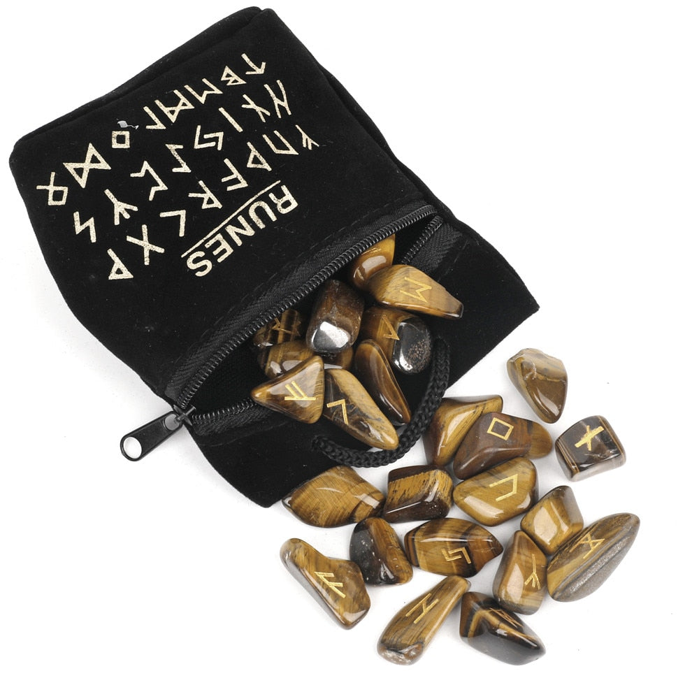Tigers Eye Crystal Viking Runes