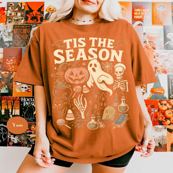 Tis The Season Halloween T Shirt - Orange